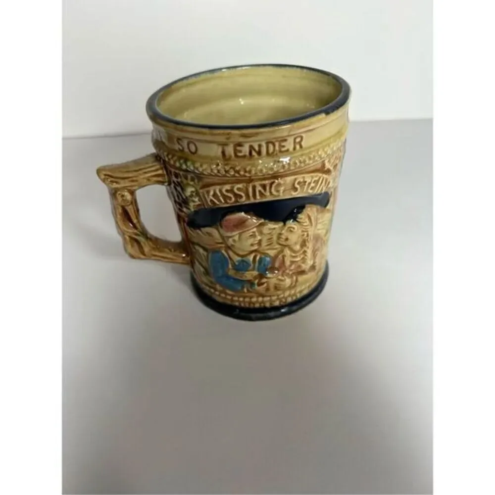 Vintage 1960s Two Handled Kissing Stein Mug Novelty